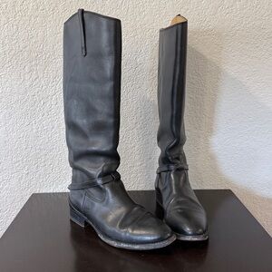 Frye Lindsay Plate Black, Knee High Riding Boot